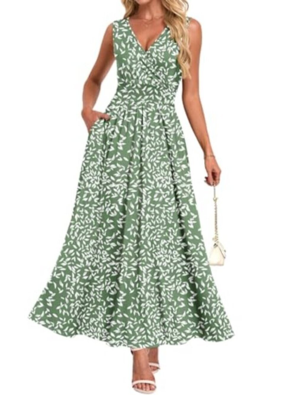 🆕 Womens Summer Casual Dress V Neck Sleeveless Floral Boho Maxi Dresses Flowy
